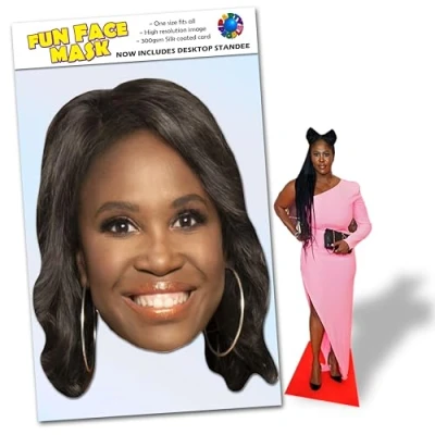 Image of Party People 1 x Motsi Mabuse Ready To Wear Celebrity Face Mask Includes Freestanding 20cm Desktop Standee Card Cutout M