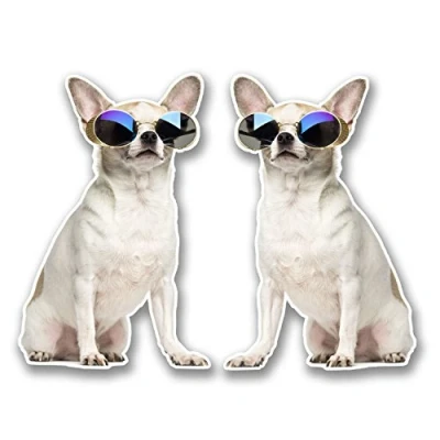 Image of 2 x 10cm Chihuahua Vinyl Sticker Decal Laptop Tablet Car Dog Animal #6304 (6.5cm Wide Tall)