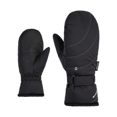 Image of Ziener Women&#039;s KAHLIA Ski Mitten/Winter Sports Primaloft Plush Lining, Black, 8