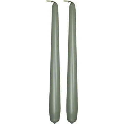 Image of Tapered Dinner Candles, Pack of 2, Unscented, Long Burning Time, 24 cm / 19.45 (Silver, Metallic)