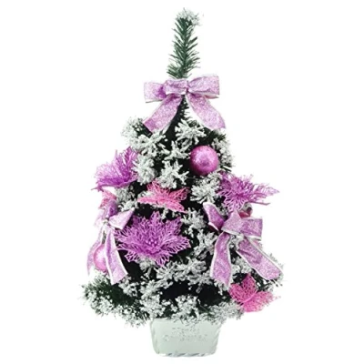 Image of Christmas Concepts® 60cm (24&quot;) Frosted Tree With Baby Pink Decorations Pre Decorated