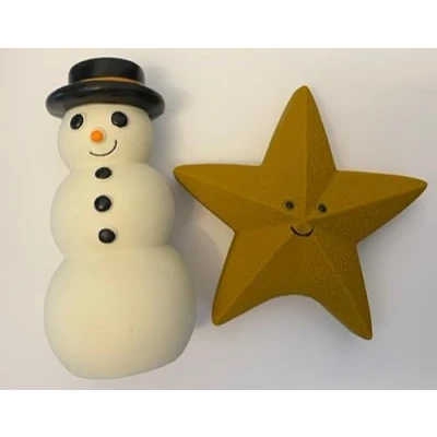 Image of Surrey Feed Latex Christmas Dog Toys Snowman and Star (Pack of 2)