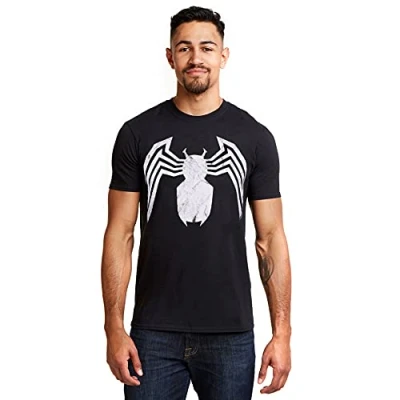 Image of Marvel Men&#039;s Venom Emblem T Shirt, Black (Black Blk), XL UK