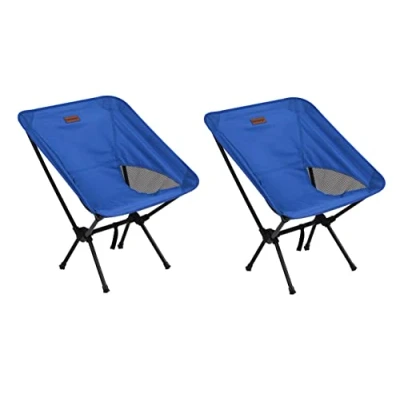 Image of Rainberg Ultra Lightweight Camping Chair, Folding Chairs for Adults, Foldable Garden Outdoor Picnic BBQ Chairs. (Pack of 2, Blue)