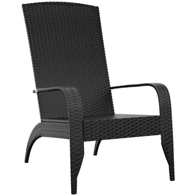Image of vidaXL Garden Adirondack Chair Black Poly Rattan