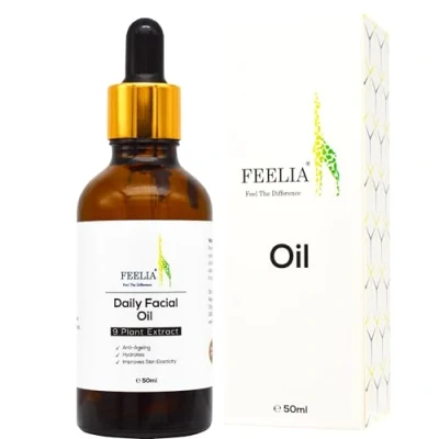 Image of Feelia Daily Facial Oil, With Rosehip, Carrot, Argan, Jojoba, Grapeseed, Anti ageing, Hydrates, Improves Skin Elasticity, Rich in Vitamins, 9 plant Extract 50ml