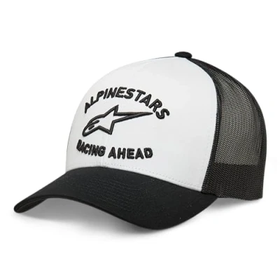 Image of Alpinestars Men&#039;s Heritage Trucker Hat Baseball Cap, Bainco/Black/White, One Size