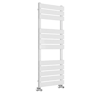 Image of Warmehaus Minimalist Bathroom Flat Panel Heated Towel Rail Radiator Rad White 1200x500mm Modern Central Heating Space Saving Radiators Perfect for Bathrooms