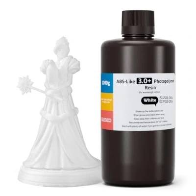 Image of ELEGOO ABS Like Resin 3.0 Plus White 1000g, Scratch Resistant Photopolymer for MSLA/DLP/LCD 3D Printing Fast Curing, High Precision, Non Brittle