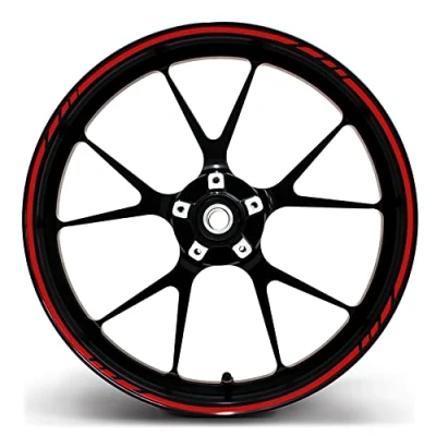Image of Finest Folia 16 Piece Set of Wheel Rim Stickers in Grand Prix Design Complete Set, Suitable for , 17 18 and 19 Inch Motorcycle, Car Bicycle Rims