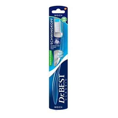 Image of Dr.BEST Soft Swing Head Toothbrush (Pack of 1) for Cleaning Hard to Reach Areas