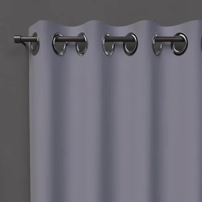 Image of Soleil d&#039;ocre Curtain, Polyester, Grey, 135L X 250H cm (1 Panneaux)