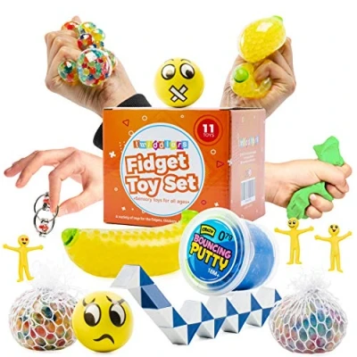 Image of THE TWIDDLERS 11 Pack Fidget Sensory Set, Lucky Dip Squeeze Toys for Anxiety, ADHD, Autism &amp; Stress Relief, Ideal Kids Adults