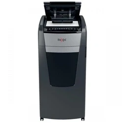 Image of Rexel 750X Automatisk Dokumentförstörare, 750 Ark, Korrskärning, för Större Kontorsbehov, (20+ Användare), 115L Behållare, Olja ingår, Svart, 2103750