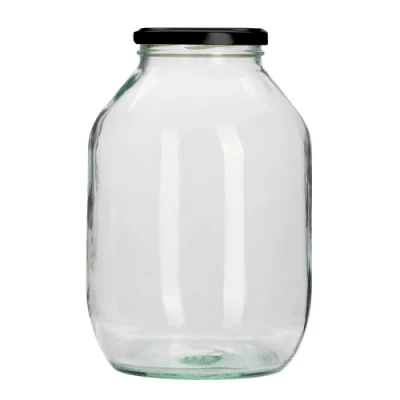 Image of Half Gallon Pickle Jar With Black Twist Off Lid