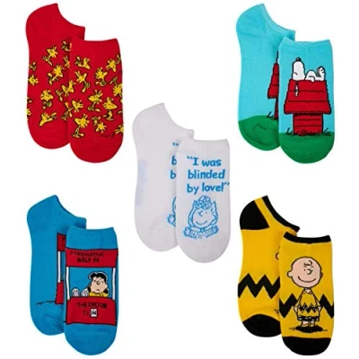 Image of Peanuts Women&#039;s 5 Pack No Show Socks Medium
