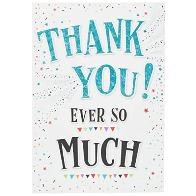 Image of Piccadilly Greetings Modern Thank You Every So Much Card 7 x 5 inches