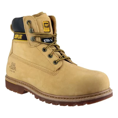 Image of Cat Footwear Men&#039;s Holton S3 Hro Src Work Boots, Honey, 9 UK
