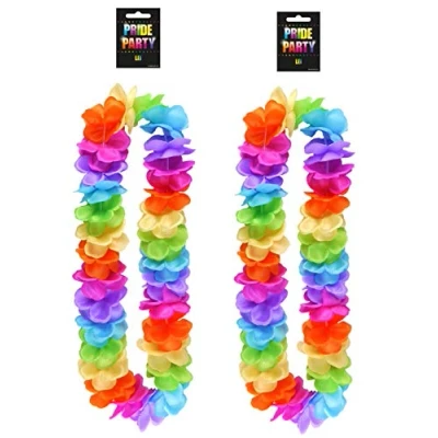 Image of MBB LGBT GAY PRIDE RAINBOW HULA LEI CARNIVAL FESTIVAL HAWAIIAN GARLAND PARTY (1 Hula)