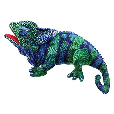 Image of Large Creatures Chameleon Hand Puppet (Blue Green)
