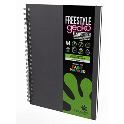 Image of Artgecko Paint Marker Sketch Book A4 Portrait 60 Pages (30 Sheets) 250gsm Smooth Bright White Hybrid Paper
