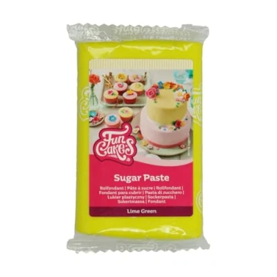 Image of FunCakes Sugar Paste Lime Green, Easy to Use, Smooth, Flexible, Soft and Pliable, Perfect for Cake Decorating, Halal, Kosher Gluten Free, 250 g