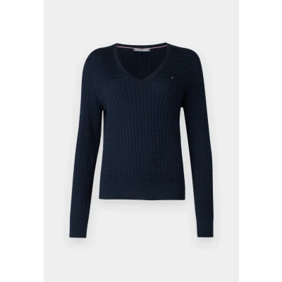 Image of Tommy Hilfiger Cable Jumper, Women&#039;s, Size: 3XL, Dark night navy