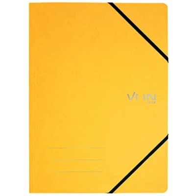 Image of VON Leitz 30110015 Pack of 5 A4 Document Folders with Elastic Closure Cardboard for 150 Sheets Lightweight Project &amp; Paper Storage School, Study Home, Yellow,