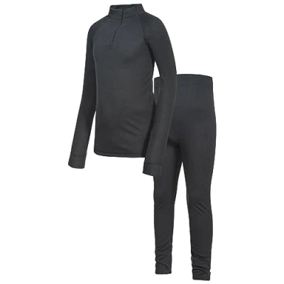 Image of Trespass Unite360, Black X, Quick Dry Baselayer Set (Hose &amp; Longsleeved Top) Kids Unisex, Age 2 3,