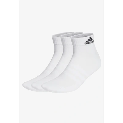 Image of adidas Unisex Kids Cushioned Sportswear Ankle Socks 3 Pairs, White/Black, 6 7 Years