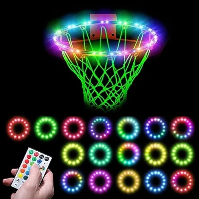 Image of puzzlegame LED Basketball Hoop Light Color Lights With Remote Waterproof Up Rim 16 Colors For Indoor Outdoor Training