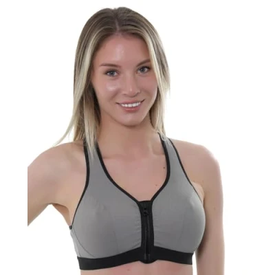 Image of Undercover Ladies Zip Sports Bra LG444 Grey 36G