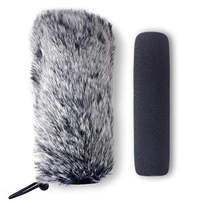 Image of YOUSHARES Rode VideoMic GO Furry Windscreen and Foam Cover Mic Camera Microphone, Indoor Outdoor Microphone Wind Muff (2 PACK)