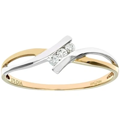 Image of Naava’s 9 Ct Gold Rings for Women Premium Quality Engagement Brilliant Cut White Ring Stunning and Durable Twist Crossover Wedding Branded Box Included