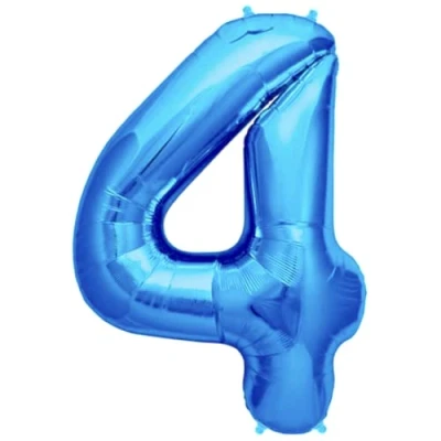 Image of Blue Number 4 Large Helium Foil Balloon Birthday Party Wedding Anniversary Decoration 101cm