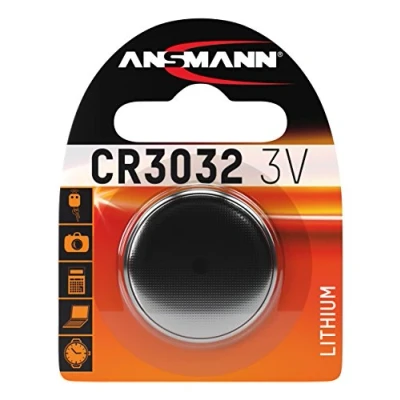 Image of ANSMANN CR3032 Coin Battery [Pack of 1] Lithium 3V Button Cell Ideal For Car Starters, Garage Door Openers, Computer Memory Back, Watches, Pagers and, Calculators