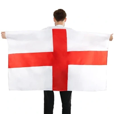Image of England Wearable Flag Cape Pack of 1 5ft x 3ft St Georges with Armholes Football, Rugby Sporting Events, George&#039;s Day Street Parties, Festivals and Celebrations