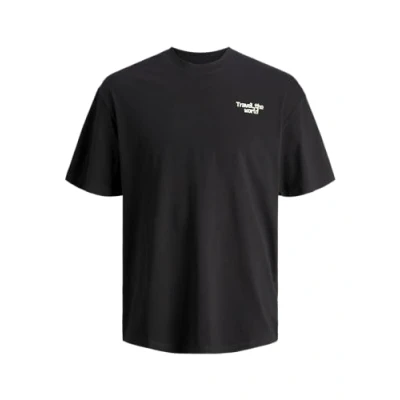 Image of JACK &amp; JONES Men&#039;s Jcosplash Tee Ss Crew Neck Gc T Shirt, Black, M