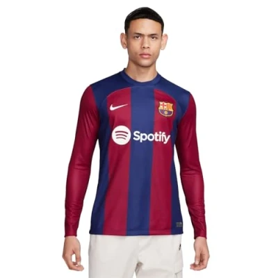Image of FC Barcelona Season 2023/2024 Official Home Stadium Men&#039;s Nike T Shirt XL