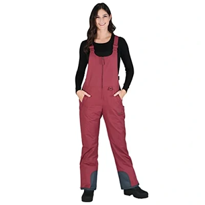 Image of ARCTIX Women&#039;s Essential Insulated Bib Overalls, Crimson, 4X