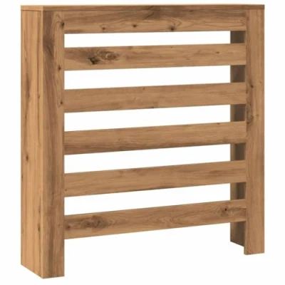 Image of vidaXL Radiator Cover Heater Shelf Artisan Oak Engineered Wood, Modern Slatted Design, Easy to Maintain, 78 x 20 82 cm