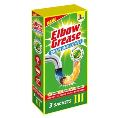 Image of 3x Drain Unblocker Sachets 25g By Elbow Grease