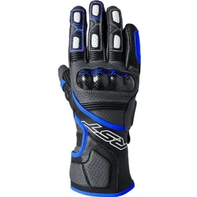Image of RST Fulcrum CE Perforated Leather Sports Motorcycle Gloves (Grey, Blue, Black, L)