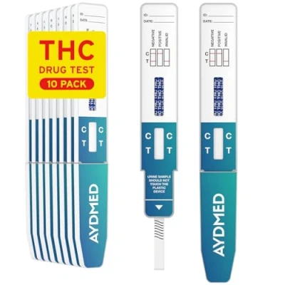 Image of 10 x Aidteq Professional Cannabis Rapid Drug Test Dip Cards Urine Tests 50ng/mL Cut Off Level for Marijuana, Hashish, THC