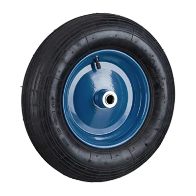 Image of Relaxdays 4.80 4.00 8 Wheelbarrow Tyre, Rubber, Black/Blue, 4.8 4
