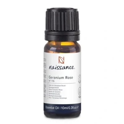 Image of Naissance Geranium Rose Essential Oil 10ml Pure, Natural, Steam Distilled, Cruelty Free, Vegan and Undiluted to for Aromatherapy &amp; Diffusers