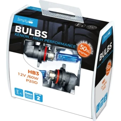 Image of 8x Simply SWHB3HB3 Xenon Super White Plus 50 Boxed Bulb SWHB3