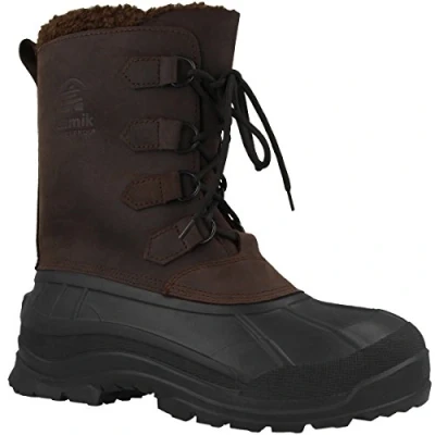 Image of Kamik ALBORG, Mens Warm lined Snow boots , Brown (Gau_Gaucho Brown), 9 UK (43 EU)