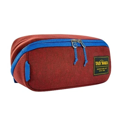 Image of Tatonka Square Zip Pouch M (2L) Foldable Washing Bag with 2 Zippered Mesh Pockets, No PFC/PFAS, 10 x 25 9 cm, Tango Red, Hinged Wash
