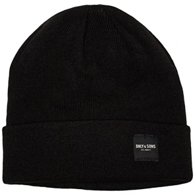 Image of ONLY &amp; SONS Men&#039;s Onsshawn Beanie, Black Black, One Size